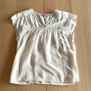 Calypso St Barths Silk cream colored shirt top small